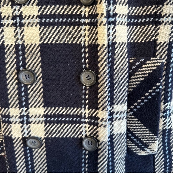 TALBOT’S‎ Women’s Plaid Navy Blue Winter Wool Blend Jacket - Picture 5 of 6